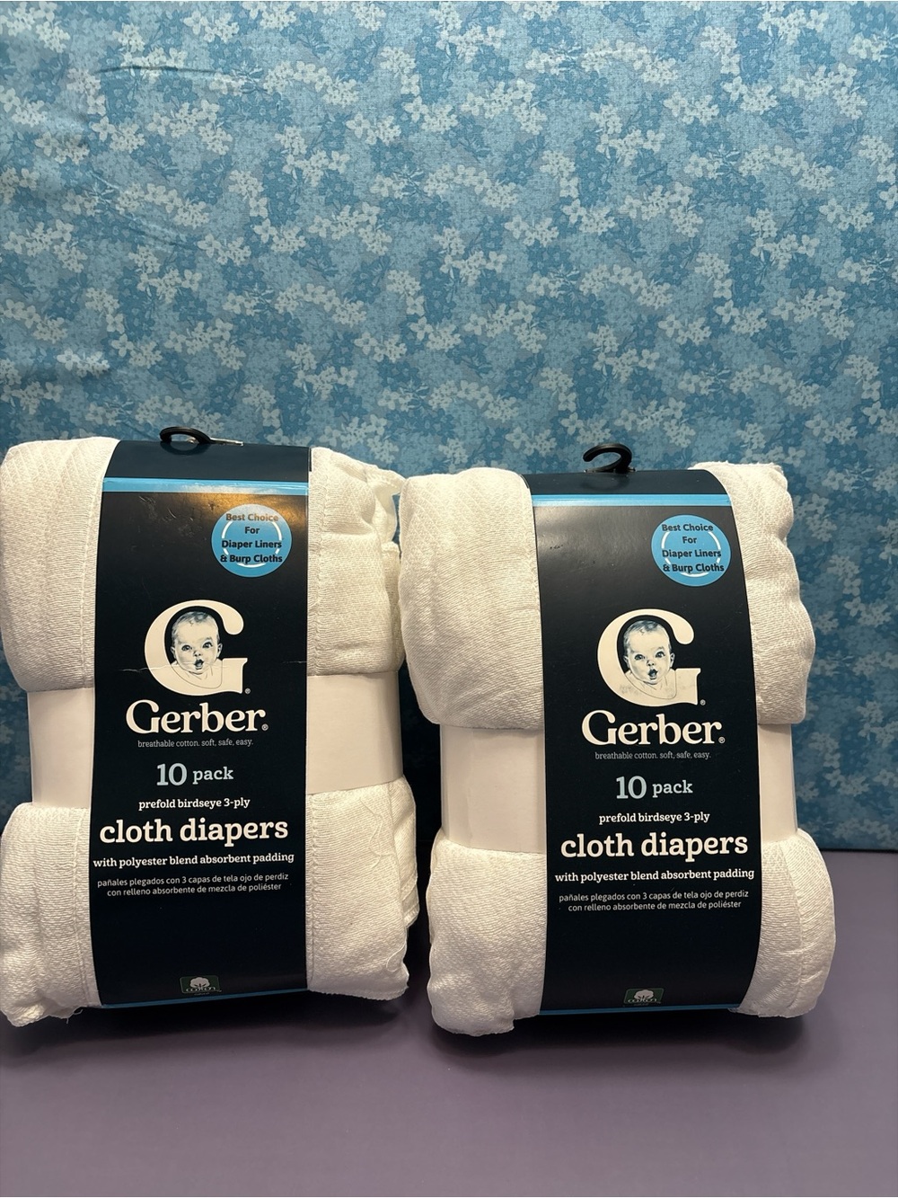 Gerber White Cloth Diapers 10-Pack Pair
